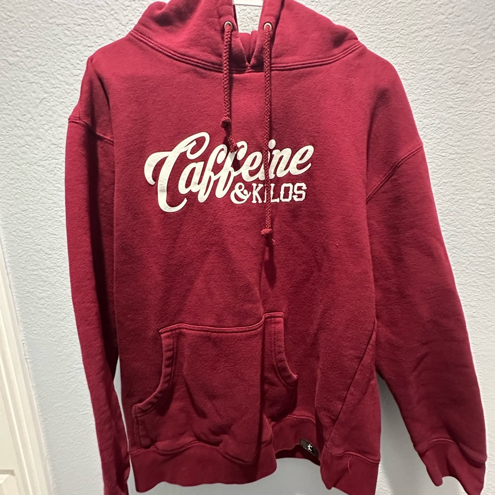 Caffeine and Kilos men’s maroon sweater